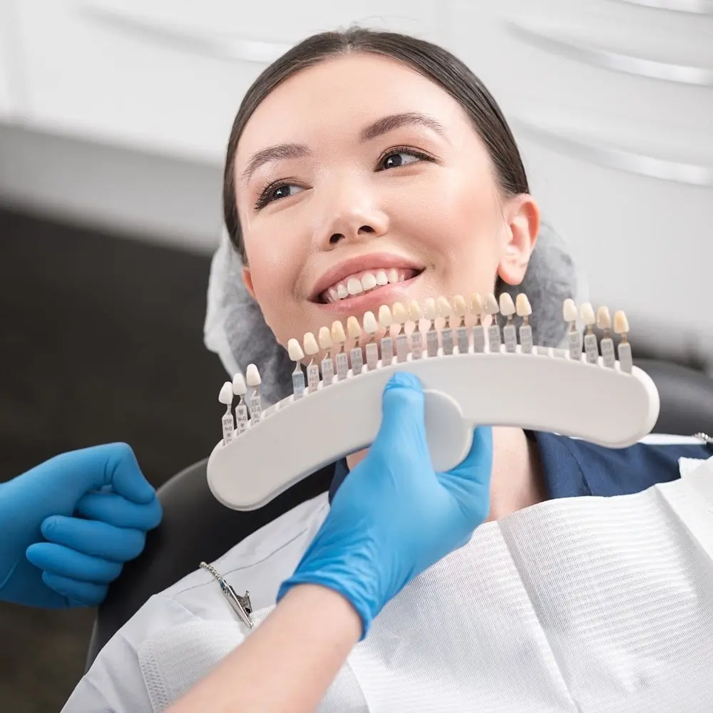Modern implant restoration designed to resemble natural teeth