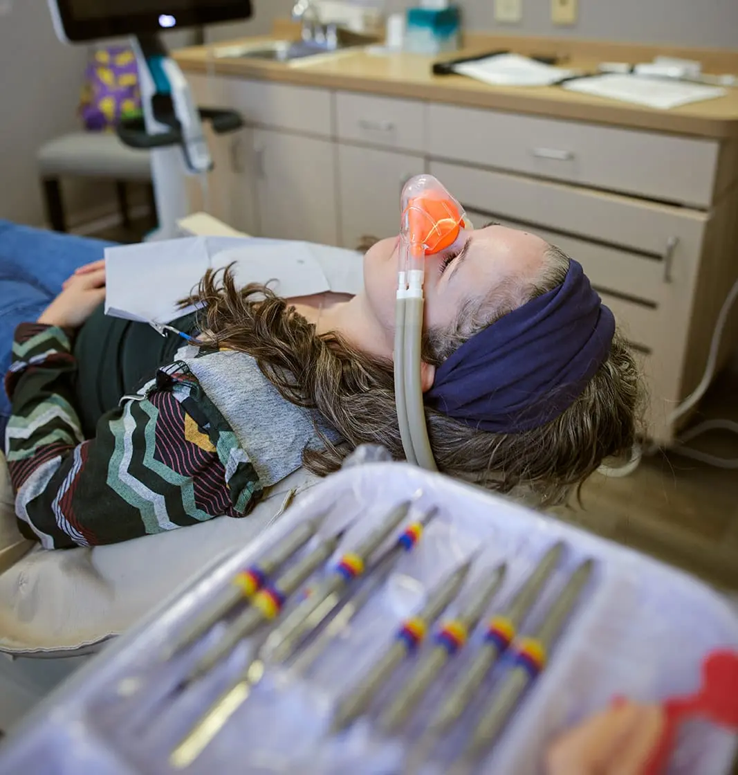 Relaxed Stonebriar patient receiving comfort-focused dental care