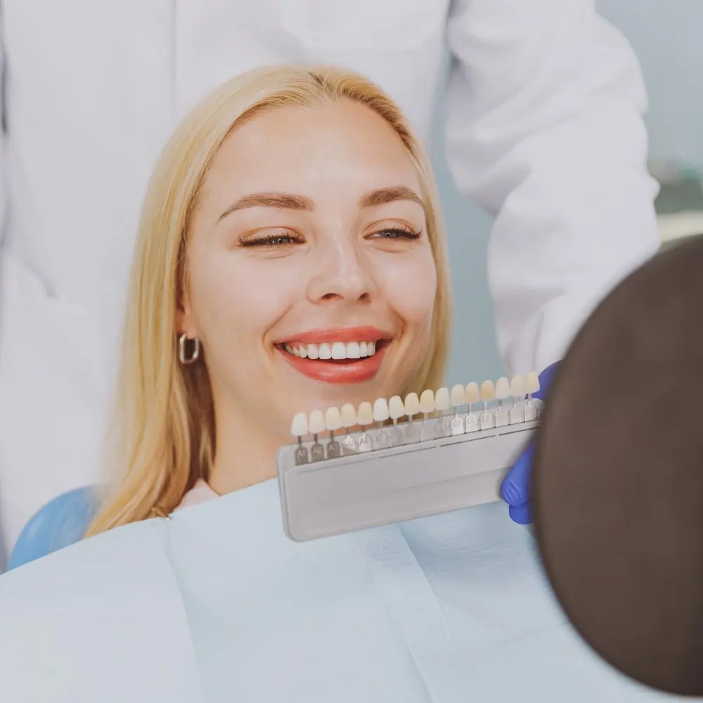 Patient smiling after personalized cosmetic dental care
