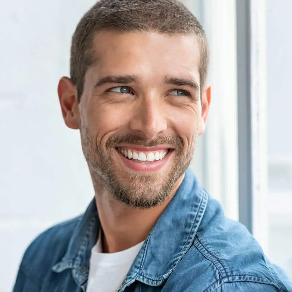 Patient maintaining a bright smile after professional whitening